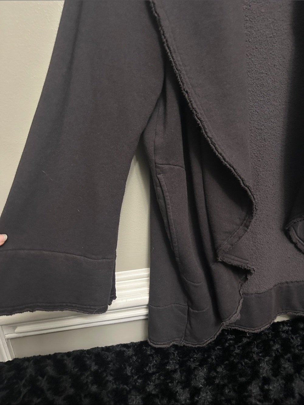 Bryn Walker cocoon open front charcoal gray/ black cardigan Sz XL - Picture 3 of 7